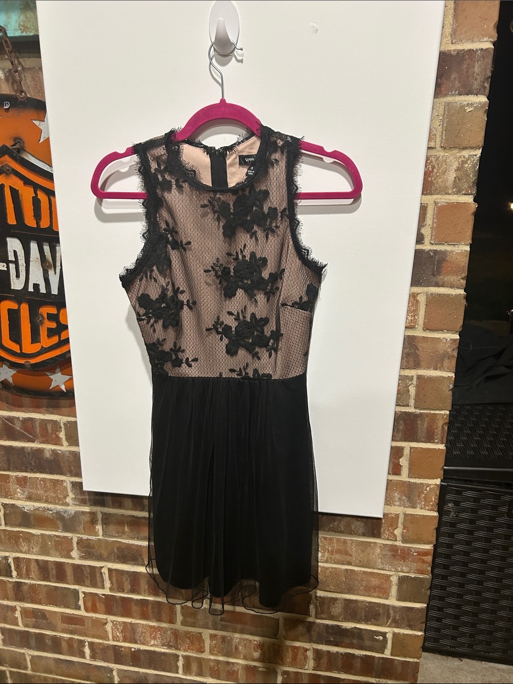 Speechless Black Floral Lace Tulle Party Dress